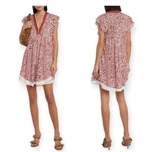 Poupette St Barth Sasha‎ Mini Dress in Leopard Print Size XS, New with Tags